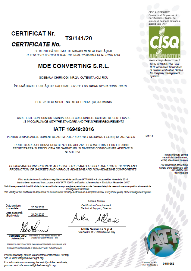 Certificat-IATF